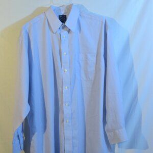 Jos A Bank Shirt Mens 16 33 Blue White Stripe Button Up Long Sleeve Cotton